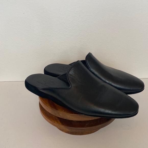 Calzaturificio Farfalla Mens Leather Slipper Black - Picture 5 of 8